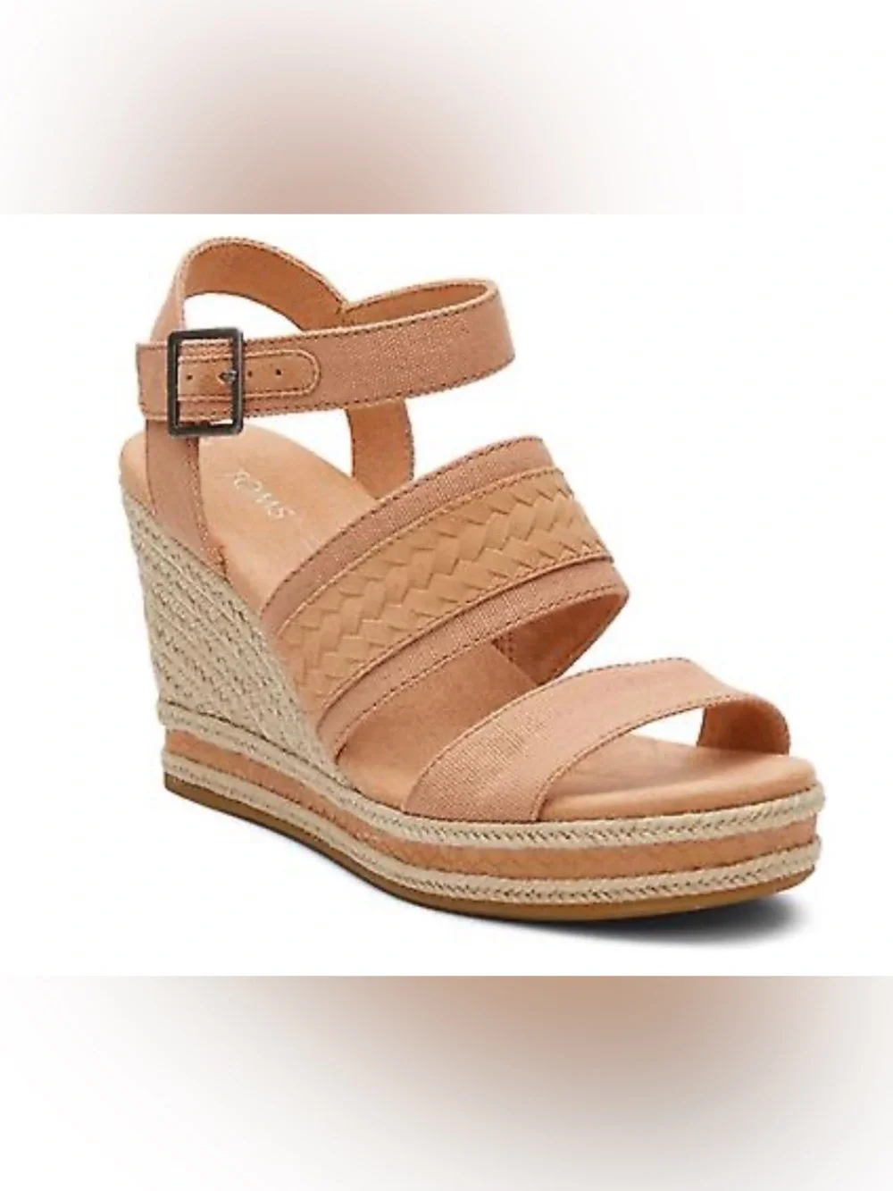 Tom’s Madelyn Sandy Beige Women’s Wedge Platform Sandals Size 9.5 New - Picture 7 of 11